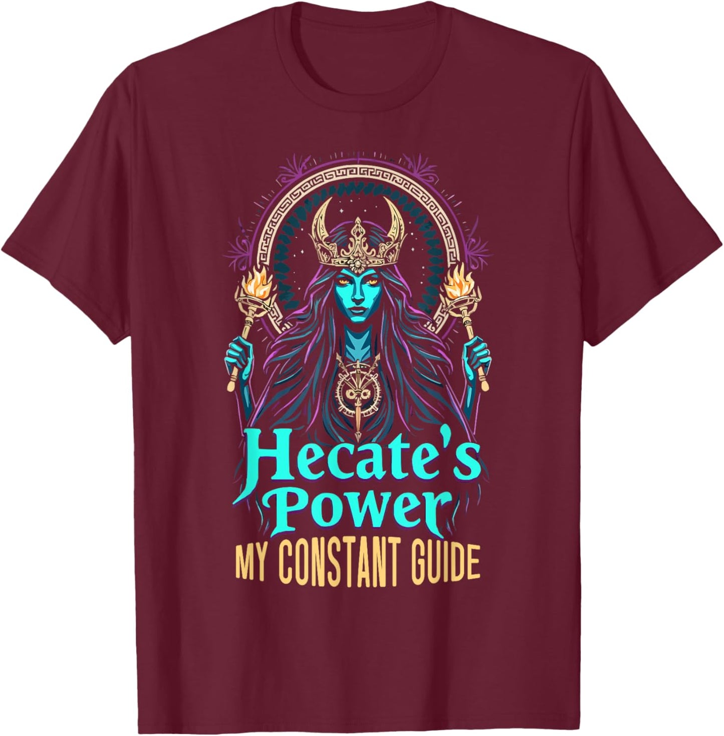 Hecate Moon Goddess Greek Goddess Greek Mythology T-Shirt - T-Shirt | Maroon