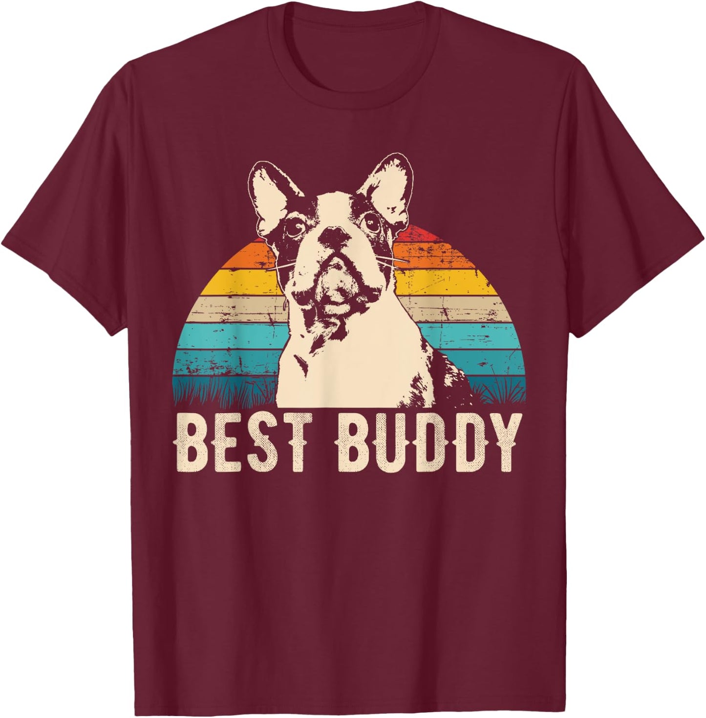 Boston Terrier Boston-Bulldog T-Shirt - T-Shirt | Maroon