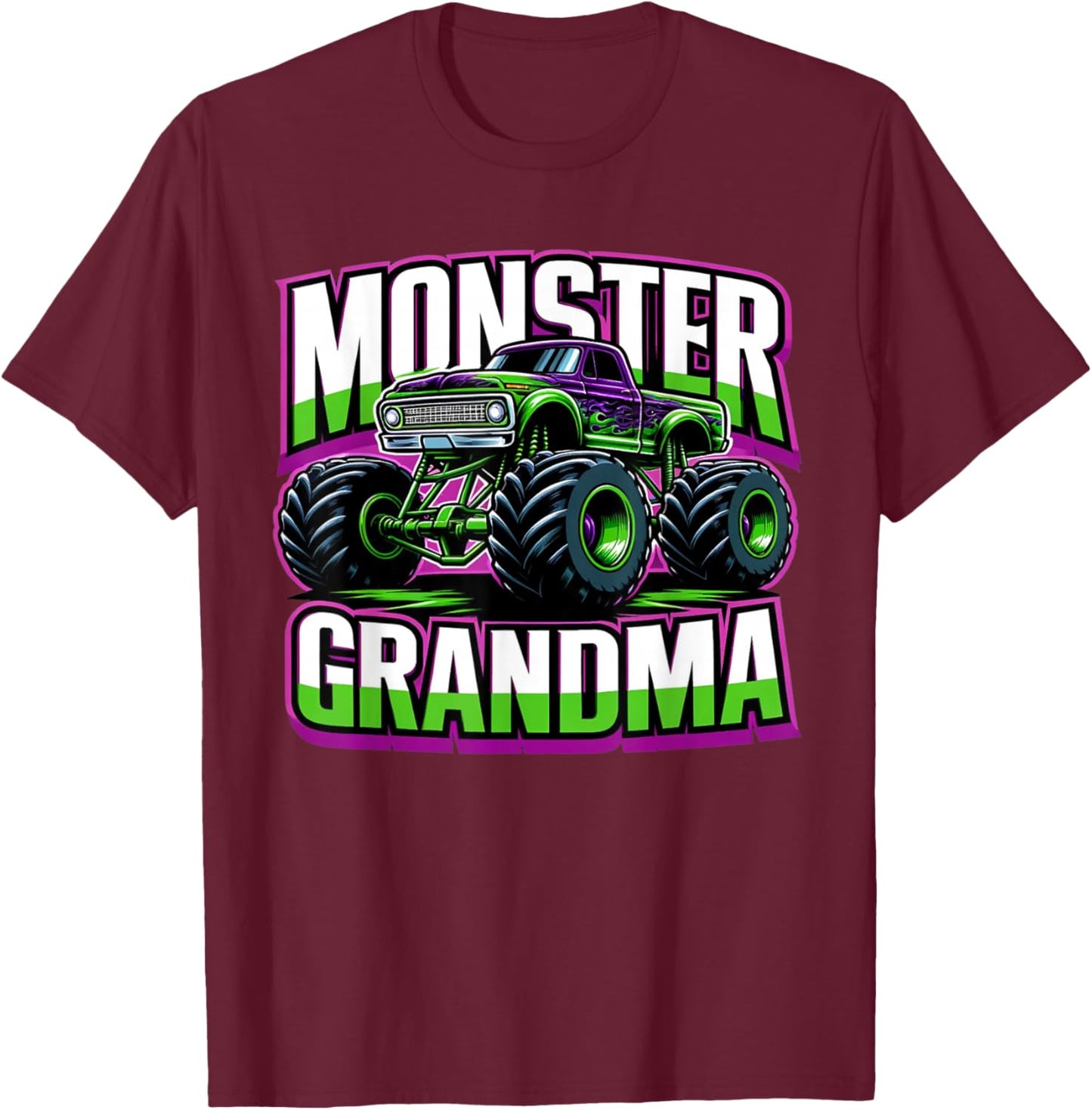 Monster Truck Race Racer Driver Grandma Mother's Day T-Shirt - T-Shirt | Maroon