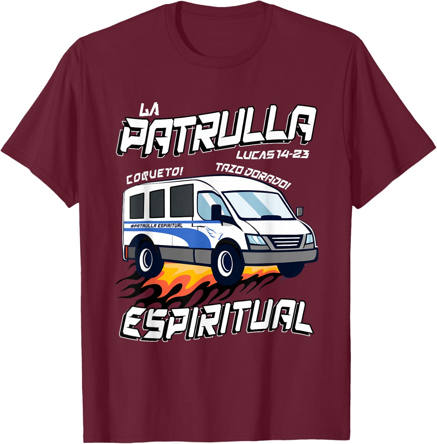 La patrulla espiritual Funny Tazo Dorado Mexican Spanish T-Shirt - T-Shirt | Maroon