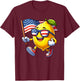 Lemon 4th July USA Flag Patriotic America Mom Dad Kids T-Shirt - T-Shirt | Maroon