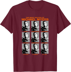 Halloween Many Moods of Michael Myers Small T-Shirt - T-Shirt | Maroon