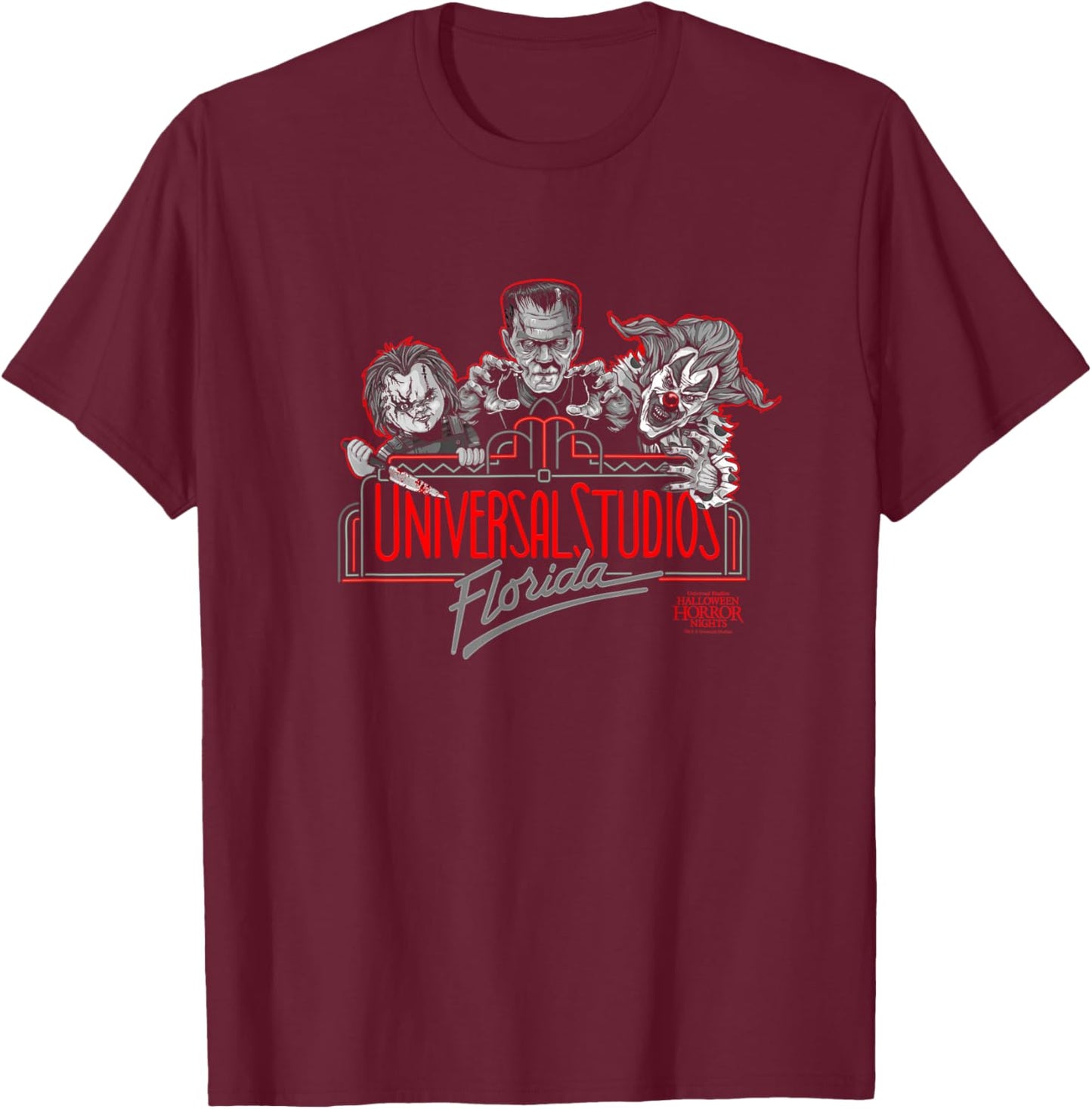 Halloween Horror Nights Florida Marquee T-Shirt - T-Shirt | Maroon
