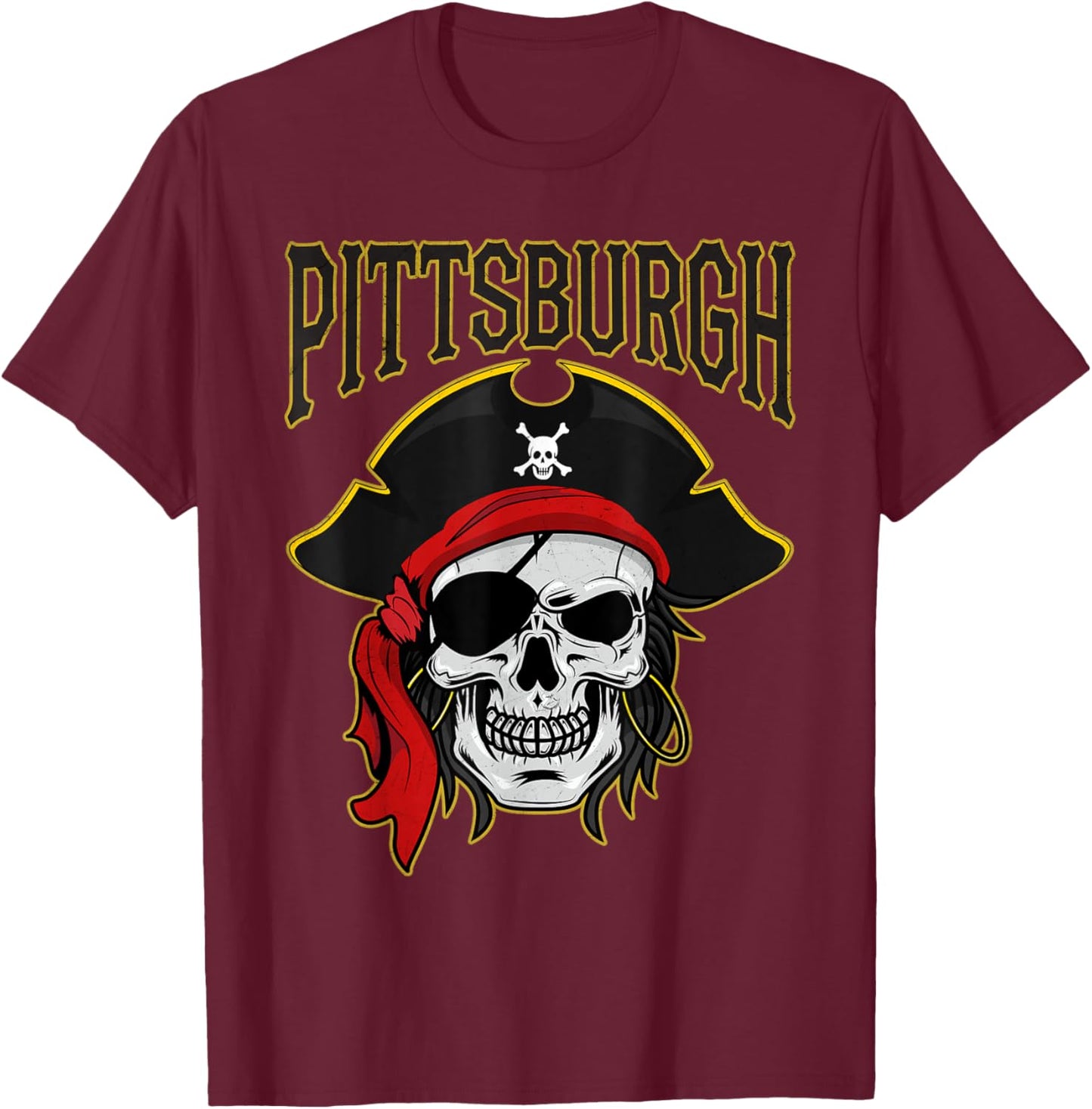 Pittsburgh Pride Family Name Personalized Outfits Happily T-Shirt - T-Shirt | Maroon