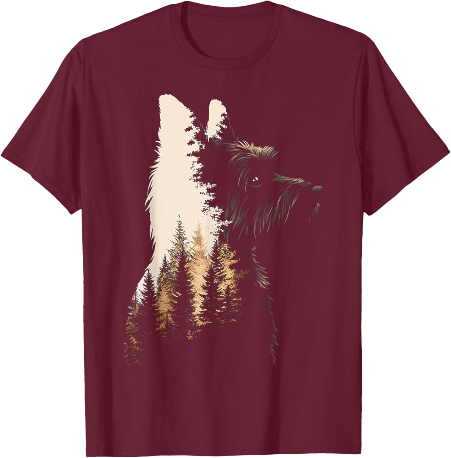 Cairn Terrier Dog Graphic Pet Art Cairn Terrier T-Shirt - T-Shirt | Maroon