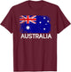 Australian Flag | Vintage Made In Australia Gift T-Shirt - T-Shirt | Maroon
