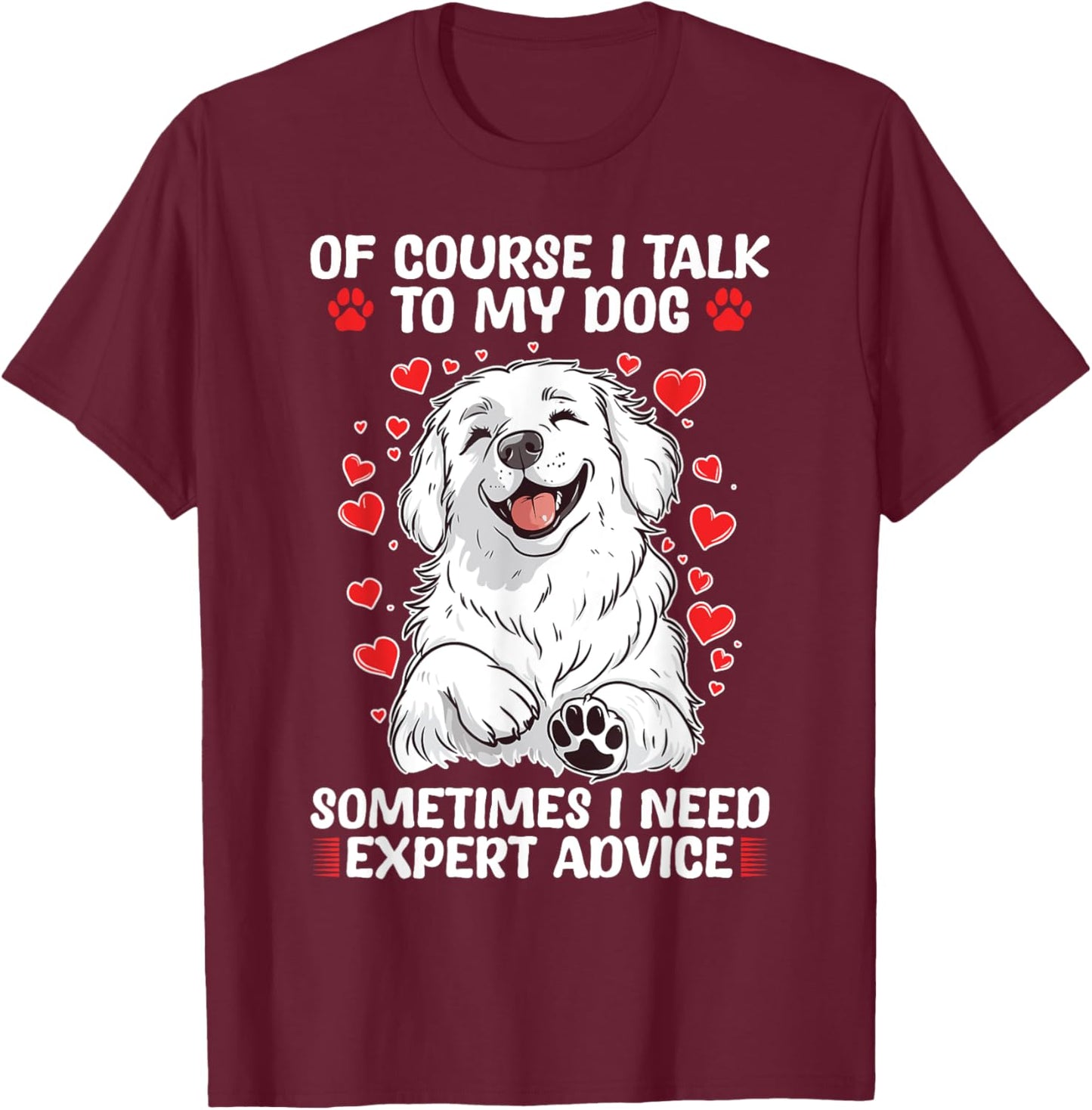 Great Pyrenees Dog Owner Men Women Girls Kids T-Shirt - T-Shirt | Maroon