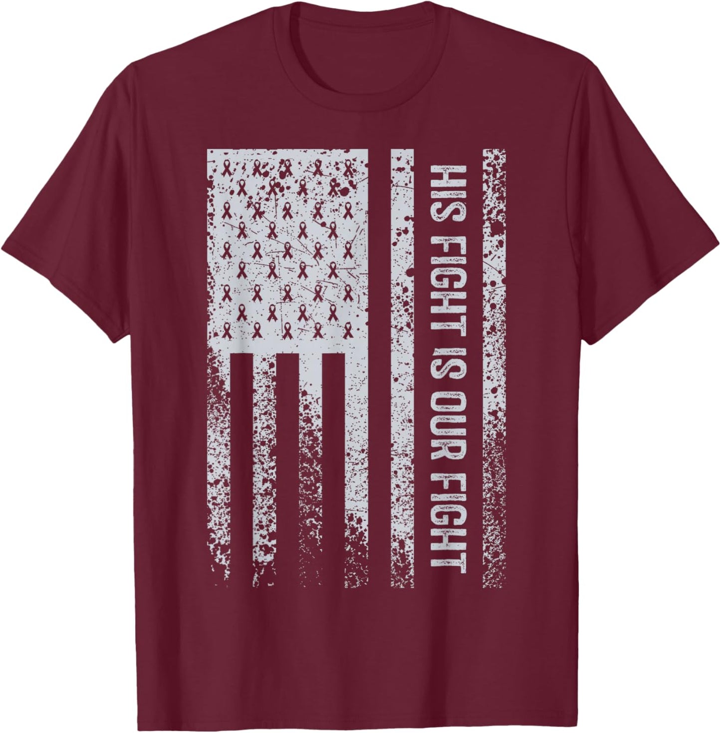 His Fight Is Our Fight Parkinsons Disease Awareness T-Shirt - T-Shirt | Maroon