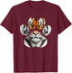 Tiger Eyes Paw Tiger T-Shirt - T-Shirt | Maroon