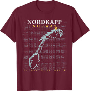 Norway Nordkapp T-Shirt - T-Shirt | Maroon