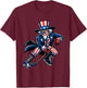 Patriotic Uncle Sam Hockey Player 4th of July Men Boy Kids T-Shirt - T-Shirt | Maroon