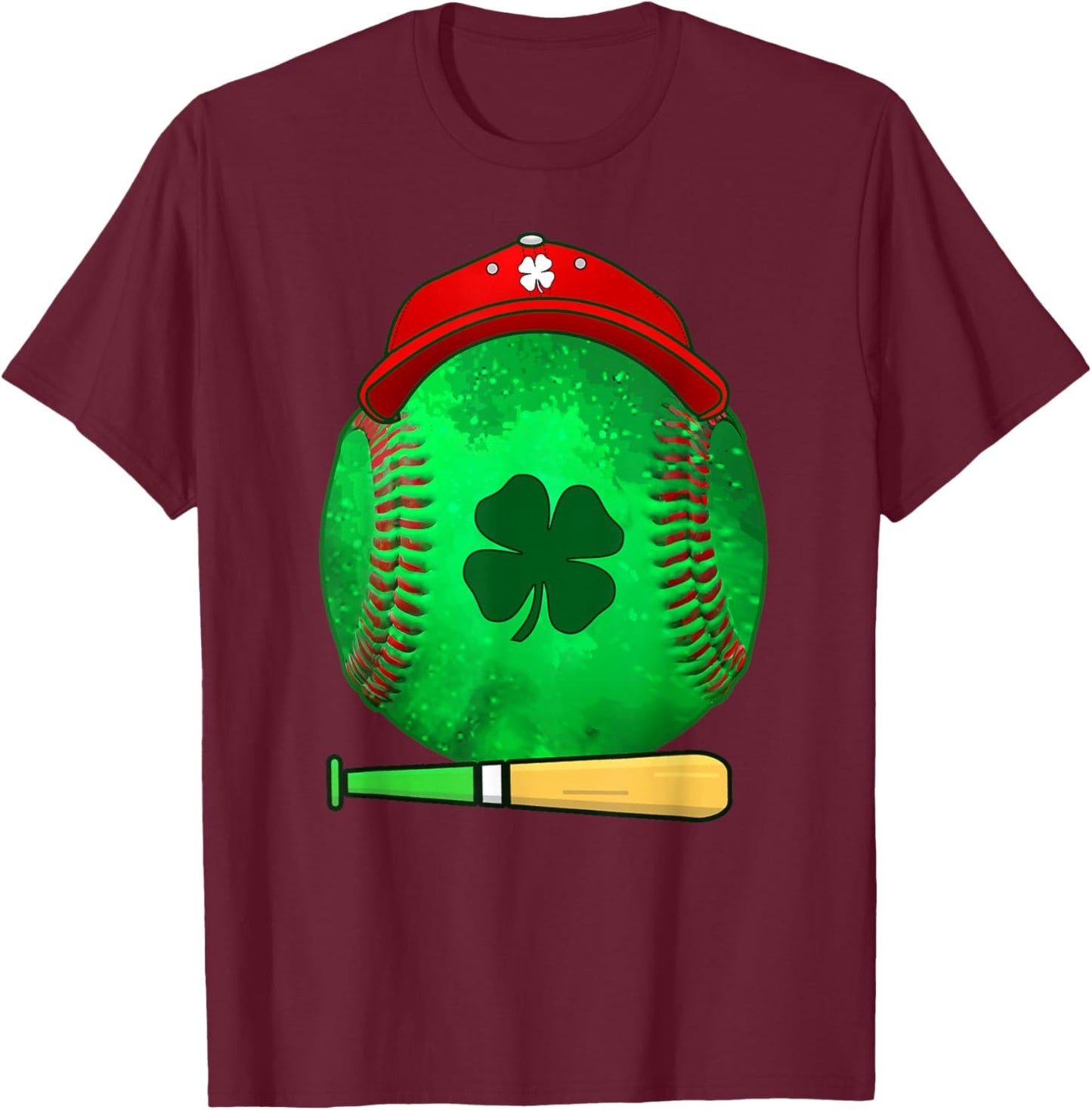 St Patricks day Shamrock Baseball Irish for boys kids men T-Shirt - T-Shirt | Maroon