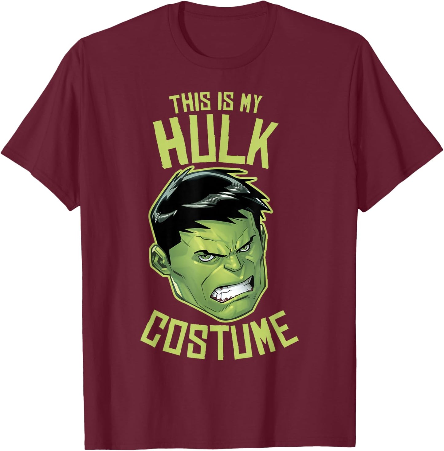 Marvel Hulk This is My Costume Halloween T-Shirt - T-Shirt | Maroon