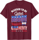 Blessed To Be Called Mom And Grammy American Flag T-Shirt - T-Shirt | Maroon