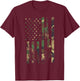 Camo American Flag Rifle Antler Deer Hunting Gun Hunter Gift T-Shirt - T-Shirt | Maroon