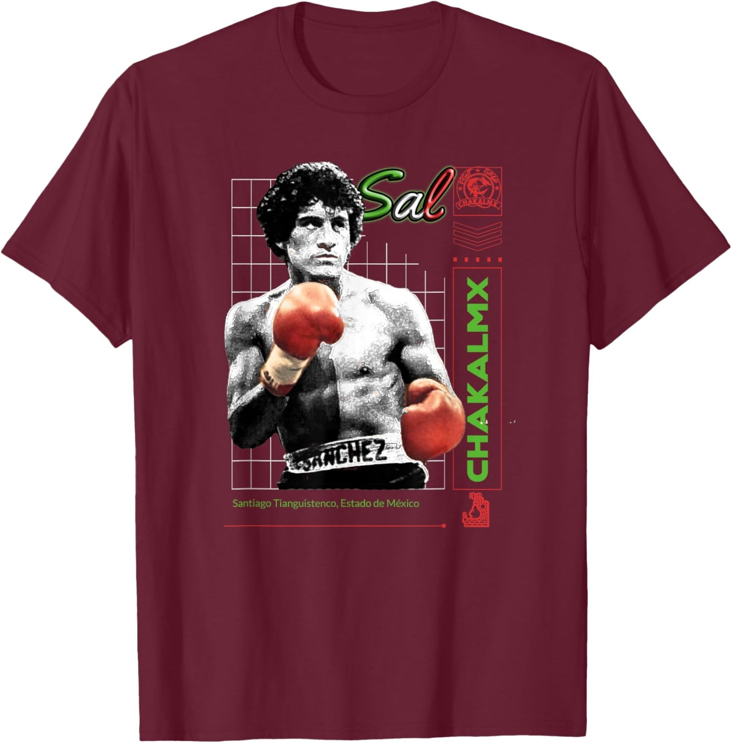 Mexican Boxing King, Sal Sanchez T-Shirt - T-Shirt | Maroon