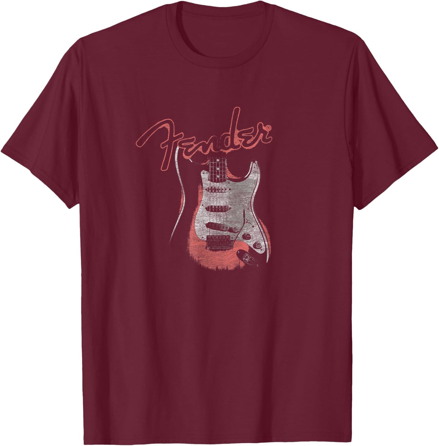 Fender Retro Glow T-Shirt - T-Shirt | Maroon