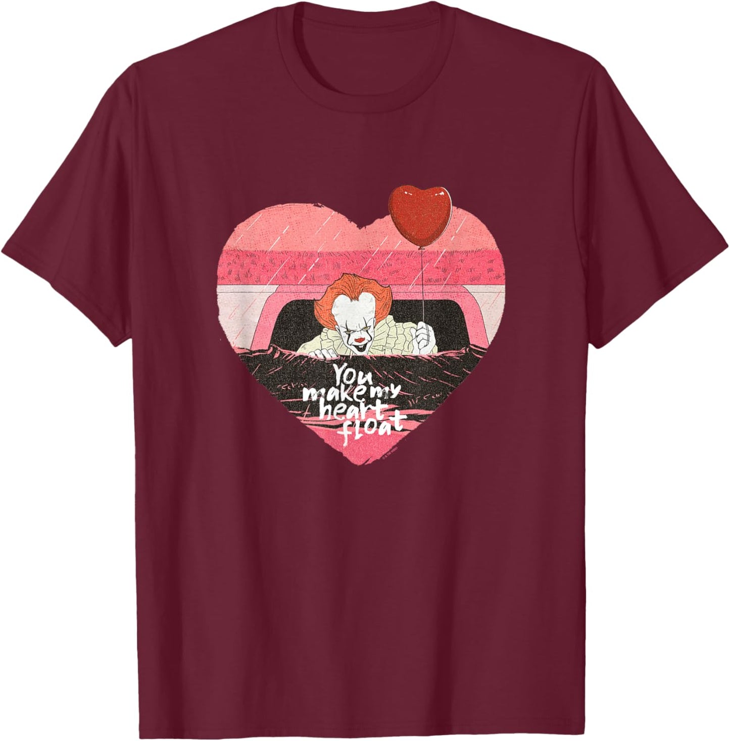 It Valentine's Day You Make My Heart Float Pennywise Poster T-Shirt - T-Shirt | Maroon