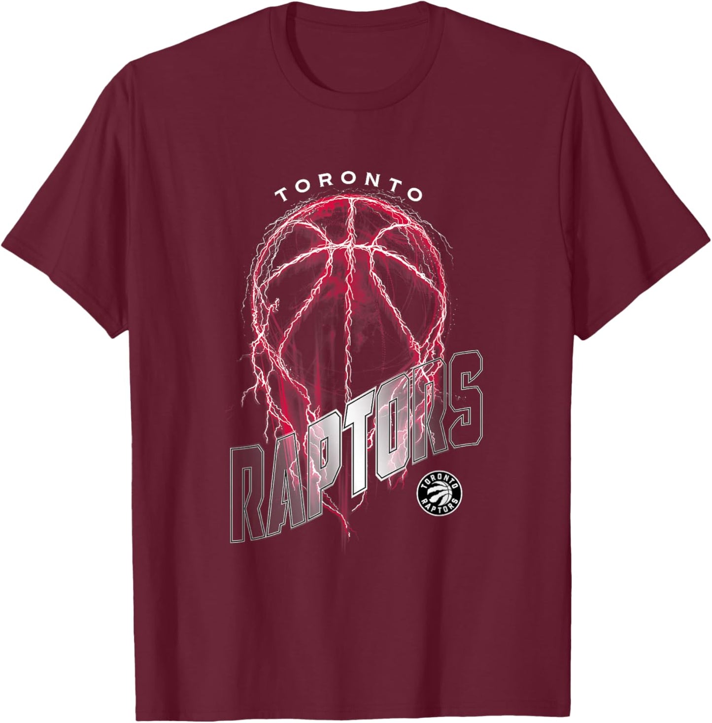 NBA Toronto Raptors Lightning Bolt Basketball Logo T-Shirt - T-Shirt | Maroon