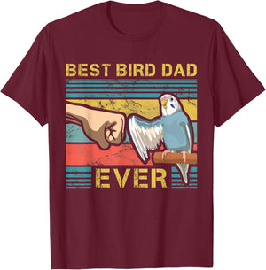 Budgie Dad Funny Bird Lover Father Budgerigar Enthusiast T-Shirt - T-Shirt | Maroon