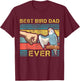 Budgie Dad Funny Bird Lover Father Budgerigar Enthusiast T-Shirt - T-Shirt | Maroon