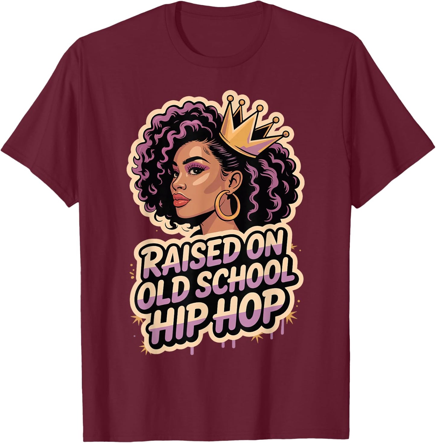 Raised On Old School Hip Hop T-Shirt - T-Shirt | Maroon