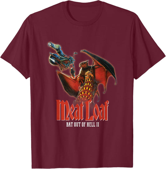 Meat Loaf Bat II T-Shirt - T-Shirt | Maroon