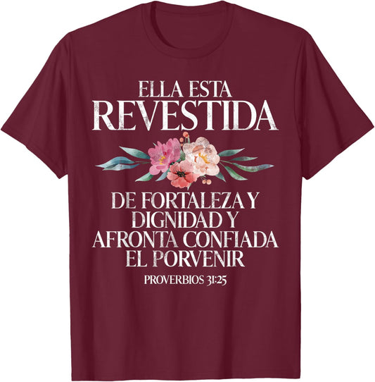 Christian Spanish Español Cristianos Religious Jesus God T-Shirt - T-Shirt | Maroon