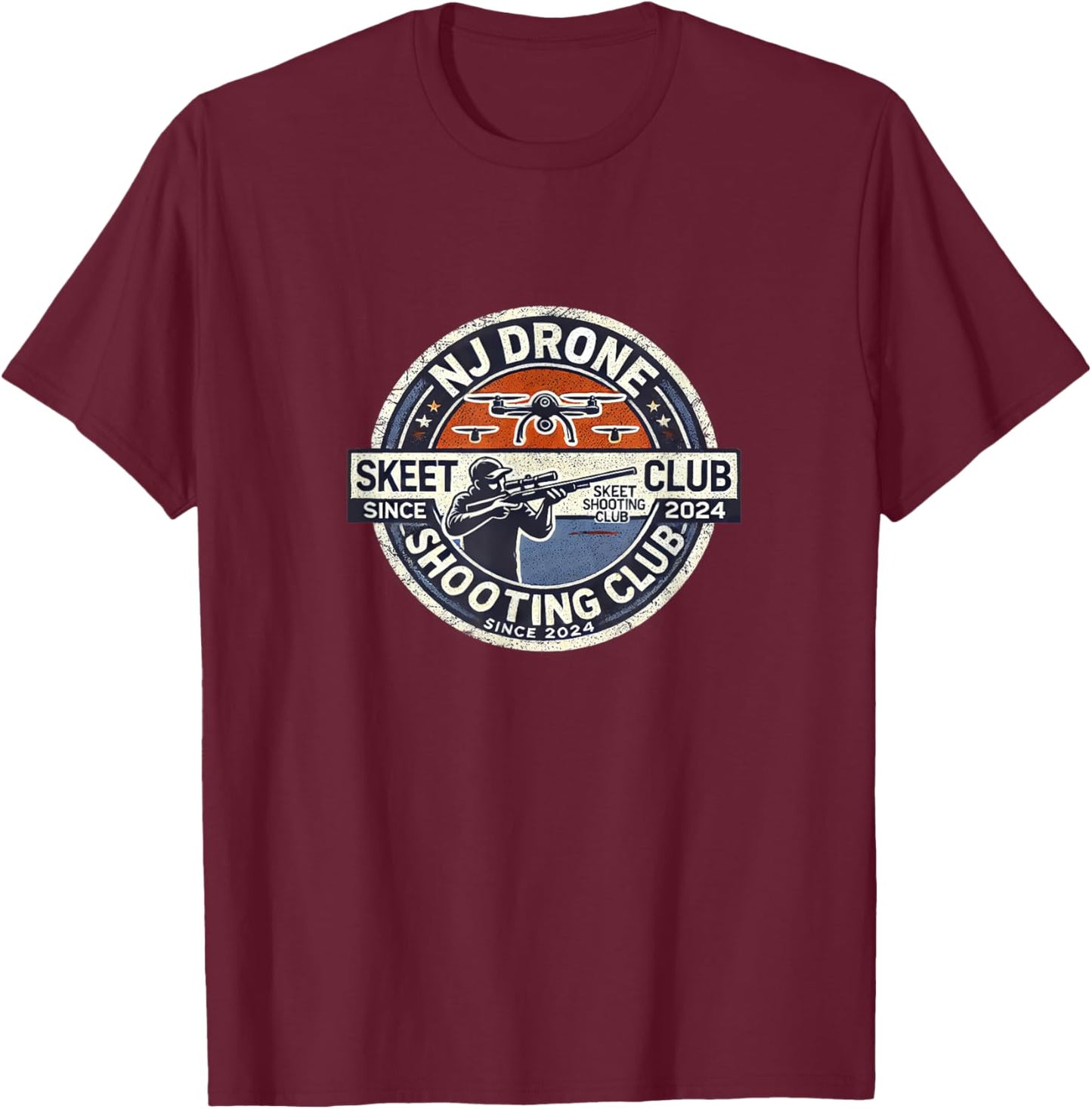 NJ New Jersey Drone Skeet Shooting Club T-Shirt - T-Shirt | Maroon