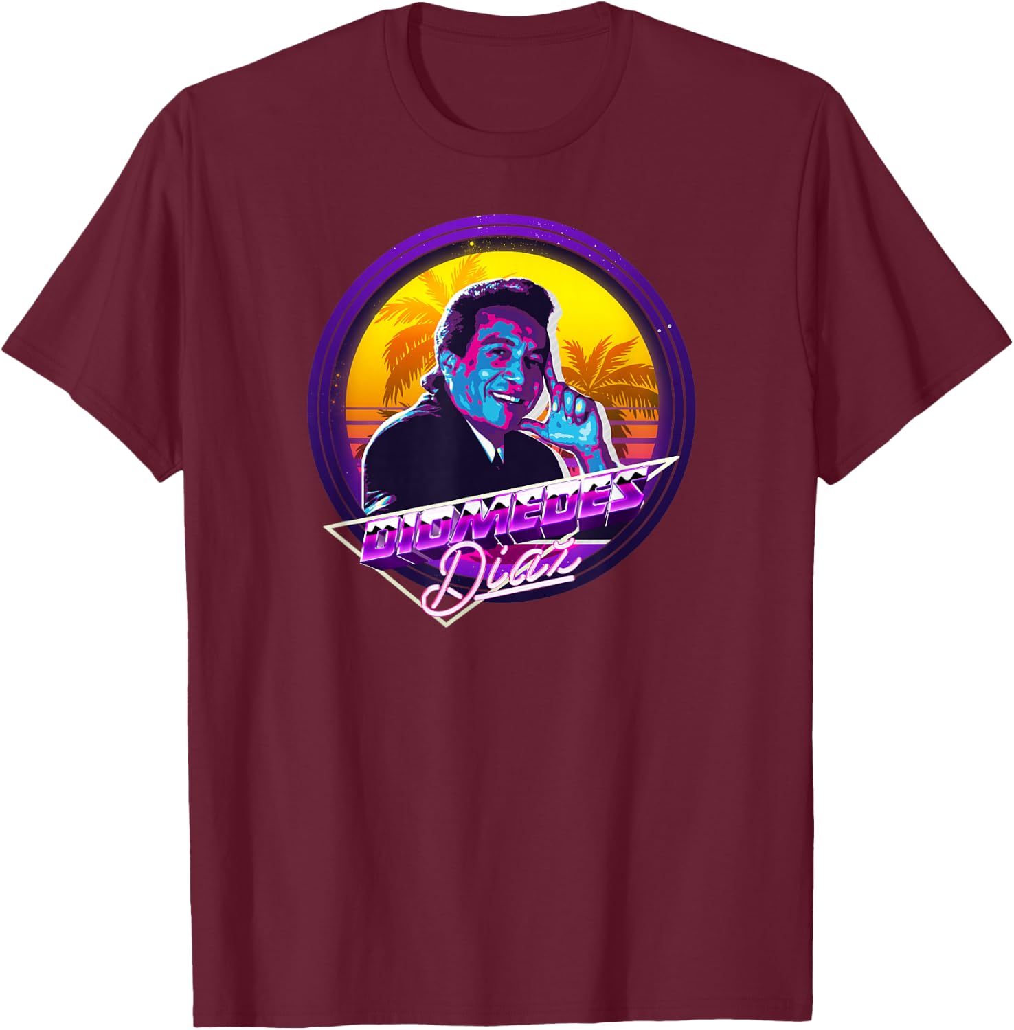 Diomedes Diaz Colombia Shirt El Cacique Vallenato 80s Style T-Shirt - T-Shirt | Maroon