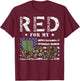 Wear Red Friday Military For My Dad Deployed Daddy USA Flag Kids Men T-Shirt - T-Shirt | Maroon