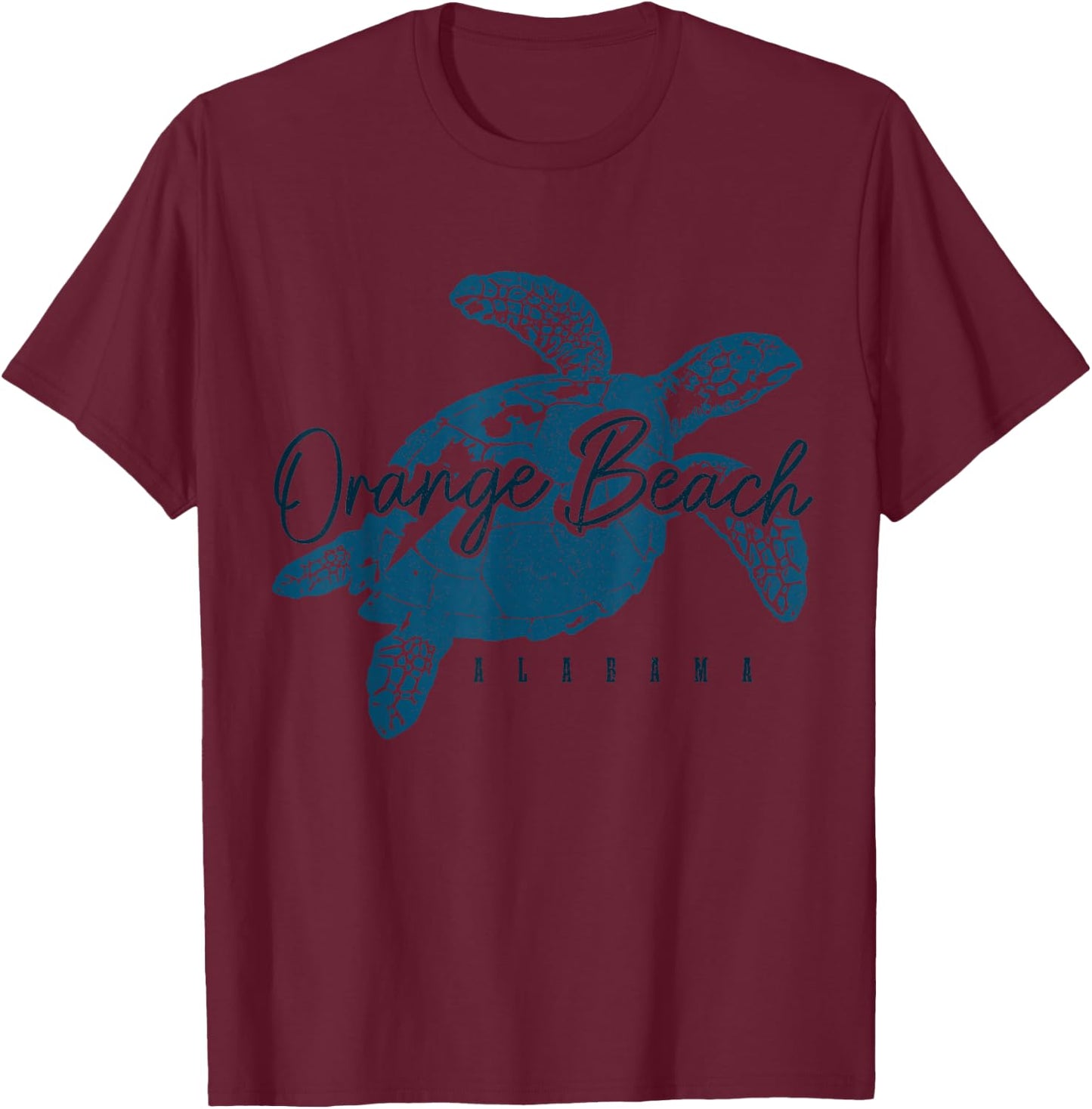 Orange Beach Alabama AL Sea Turtle Holiday Souvenir T-Shirt - T-Shirt | Maroon