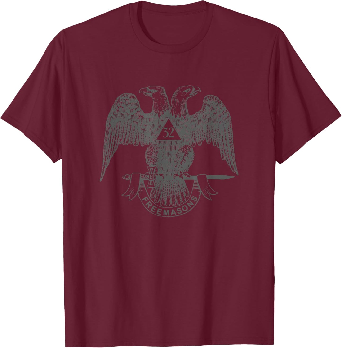 Scottish Rite Eagle 32nd Degree - Freemason Gifts T-Shirt - T-Shirt | Maroon