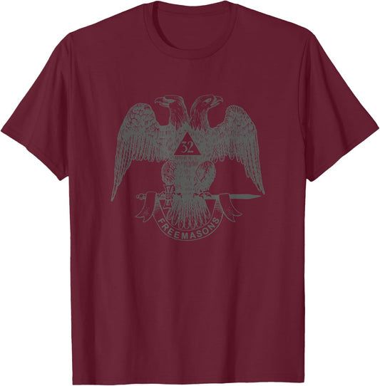 Scottish Rite Eagle 32nd Degree - Freemason Gifts T-Shirt - T-Shirt | Maroon