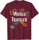 Vintage Distressed World Traveler Passport Stamp Gift Shirt T-Shirt - T-Shirt | Maroon