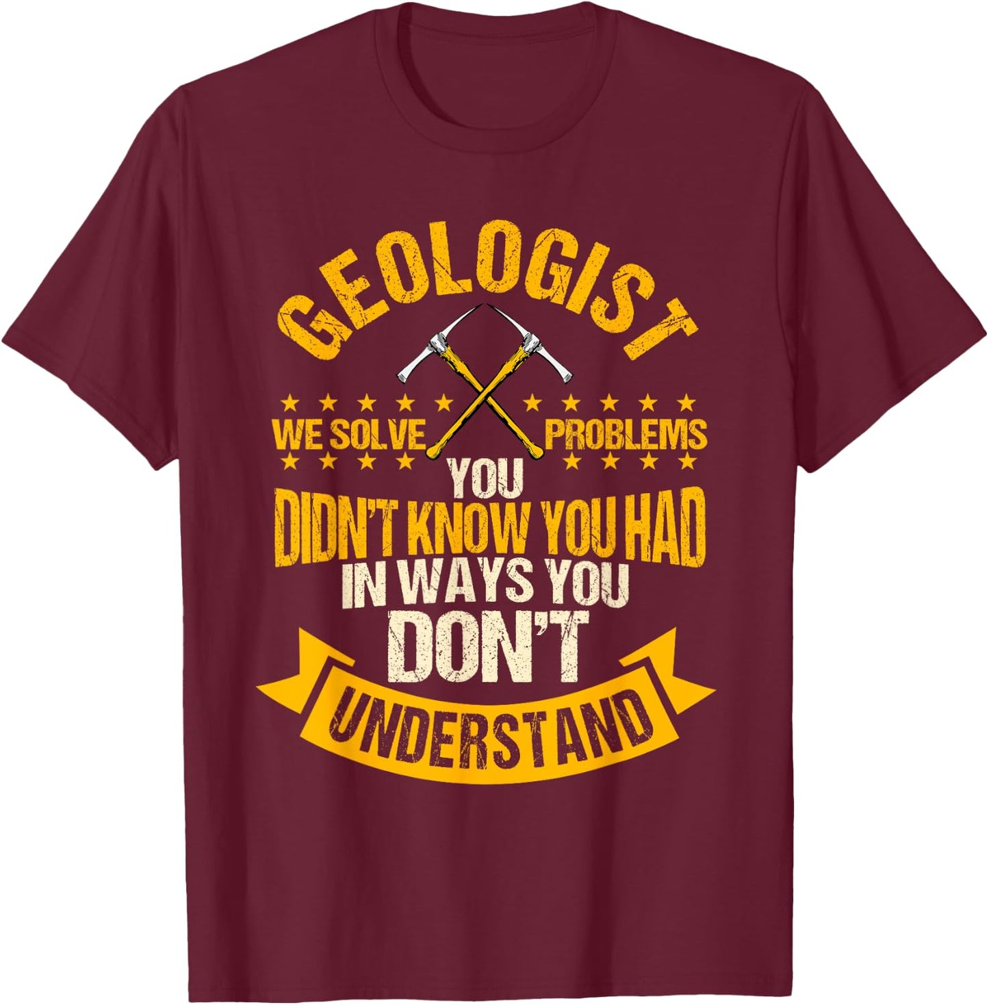 Geologist Earth Scientist Mineral Rock Collector T-Shirt - T-Shirt | Maroon