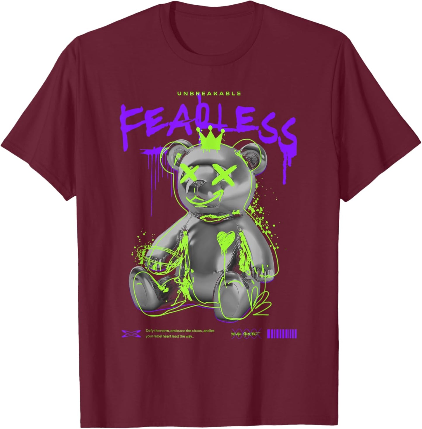 Bear with crossed out eyes Crossed eyes bear T-Shirt - T-Shirt | Maroon