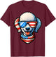 Poodle Dog Wearing USA Flag Sunglasses Patriotic 4th of July T-Shirt - T-Shirt | Maroon