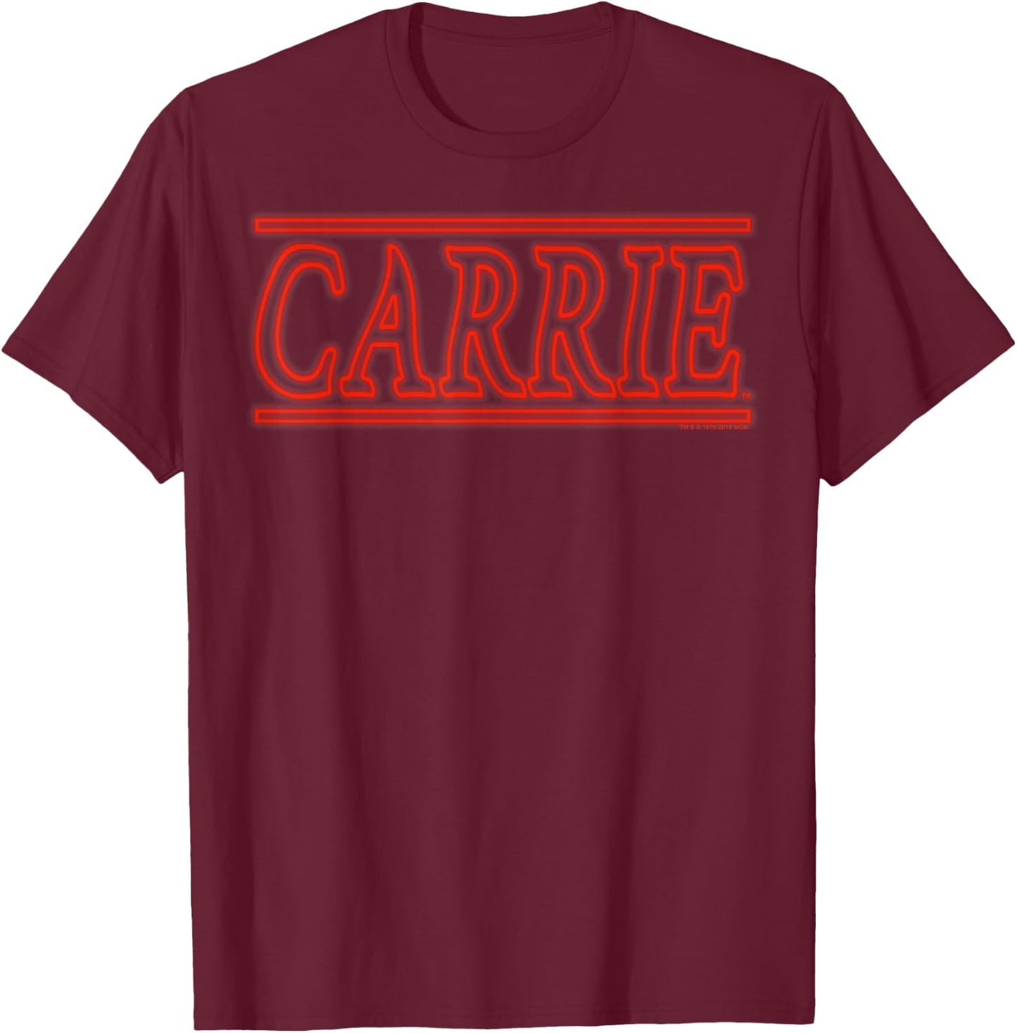 Carrie Retro Title Logo T-Shirt - T-Shirt | Maroon