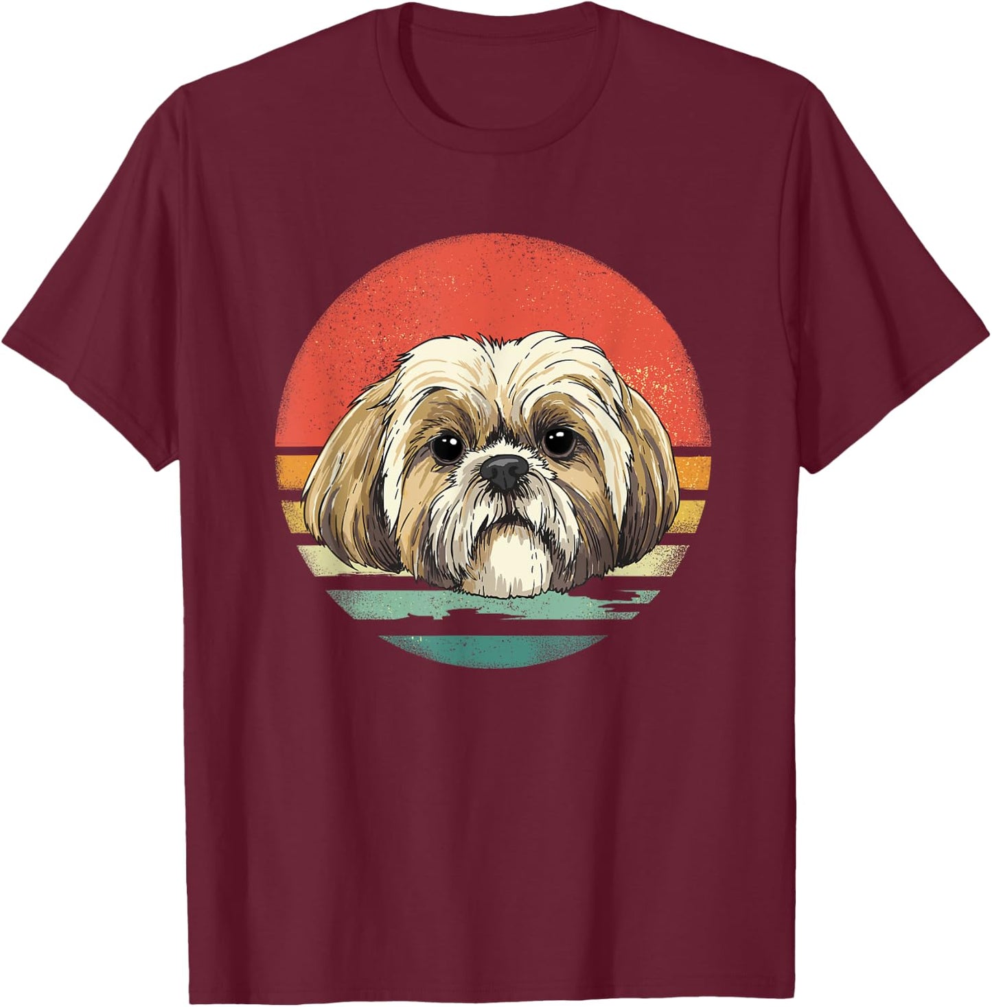 Shih Tzu Shirt Shih Tzu Dog Face Pet Lover Shih Tzu Mom Dad T-Shirt - T-Shirt | Maroon