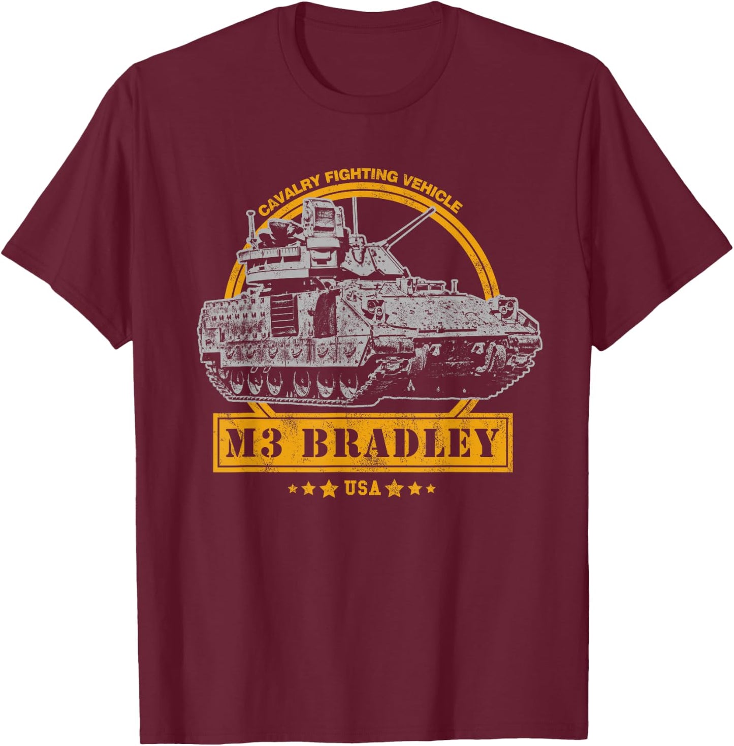 M3 Bradley CFV Cavalry Fighting Vehicle T-Shirt - T-Shirt | Maroon