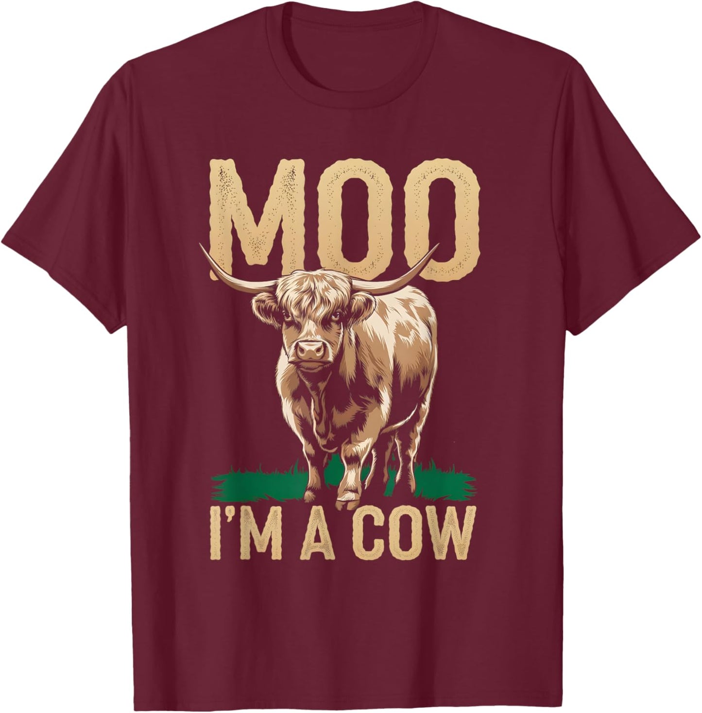Moo I'm A Cow Cow Costume Men Kids T-Shirt - T-Shirt | Maroon