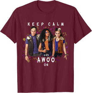 Disney Channel Zombies 2 Keep Calm and Awoo On T-Shirt - T-Shirt | Maroon