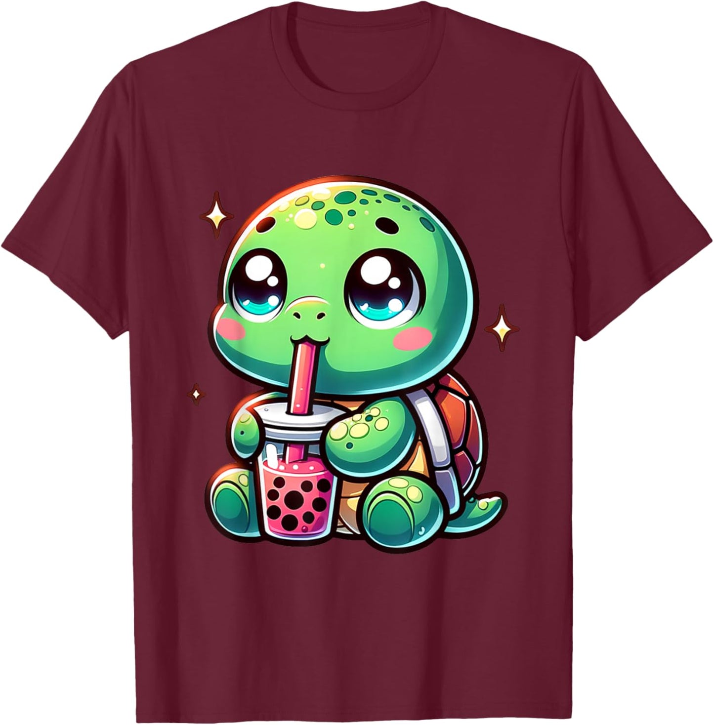 Cute turtle drinking boba. Funny Boba Turtles Lover Girls T-Shirt - T-Shirt | Maroon