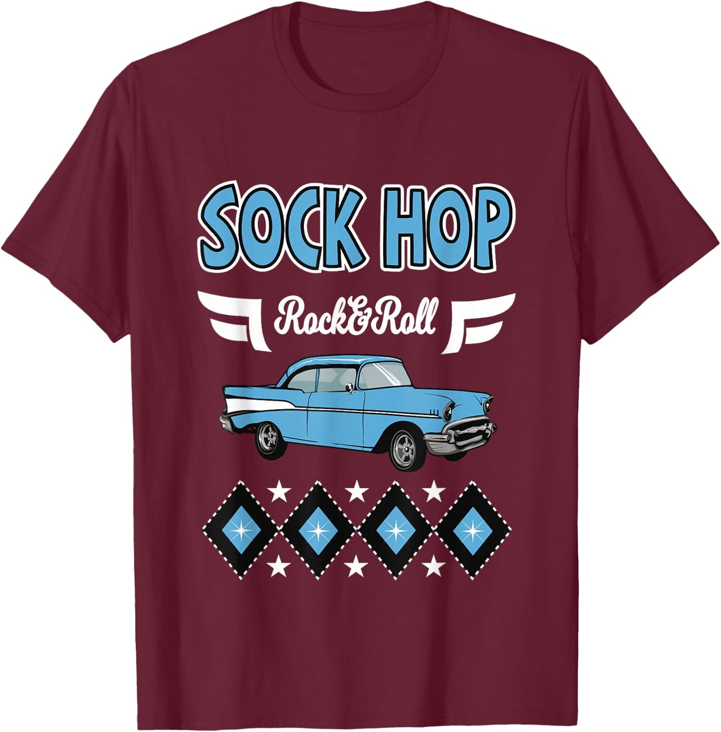1950s Sock Hop Clothes Vintage 50s Party Rockabilly Doo Wop T-Shirt - T-Shirt | Maroon