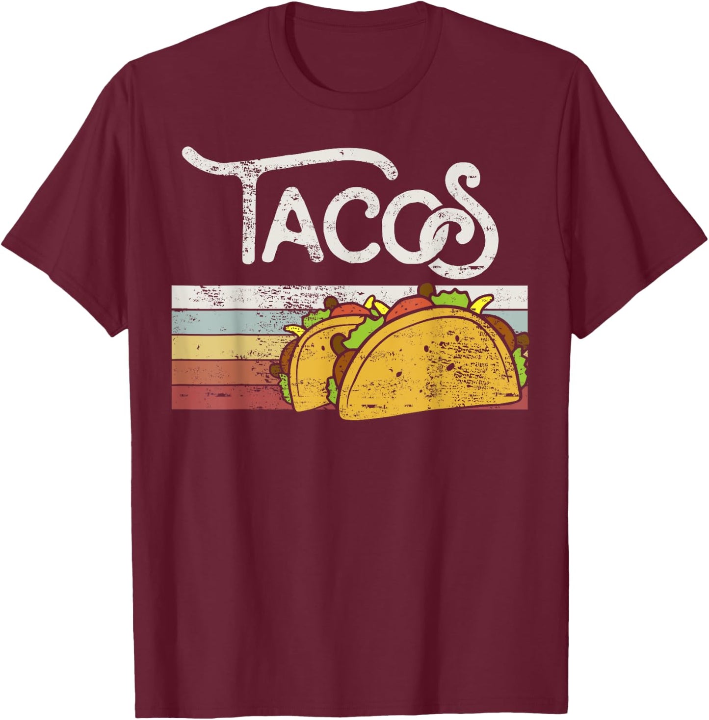 Love Tacos Vintage Taco Lover Gift Design Idea T-Shirt - T-Shirt | Maroon