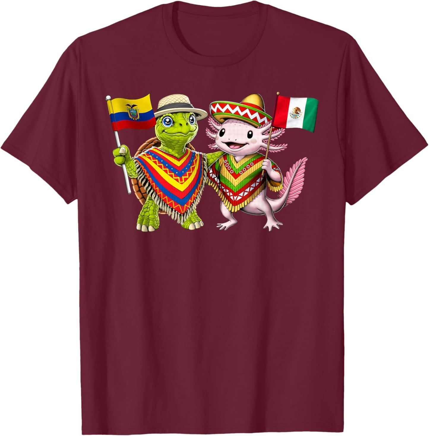 Ecuador Mexico Roots Ecuadorian Mexican Flag Proud Mexican T-Shirt - T-Shirt | Maroon