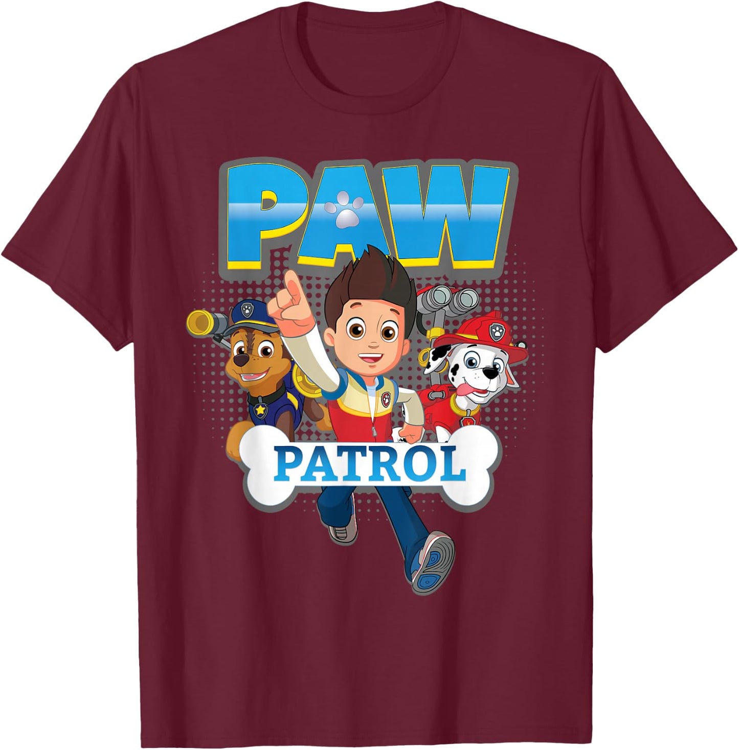 Ryder Paw Patrol Chase and Marshall T-Shirt - T-Shirt | Maroon