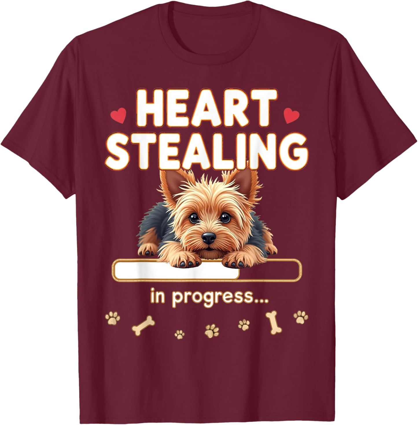 Heart Yorkshire Terrier Dog Funny Gift Yorkie Puppy T-Shirt - T-Shirt | Maroon