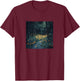 Forest With Fireflies Vintage Landscape Graphic T-Shirt - T-Shirt | Maroon